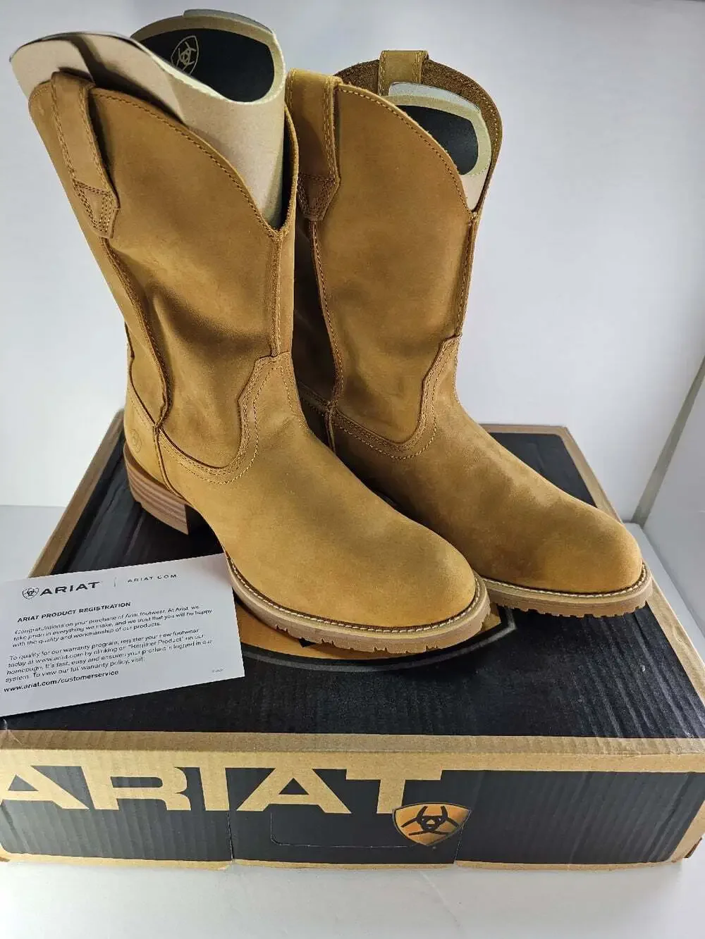 Ariat® Men's Hybrid Street Side Suede Boots 10016390 11 EE Wide Golden Wheat